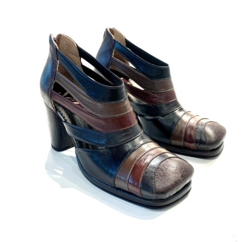 Selo de Controle Ankle Boot Tons Escuros